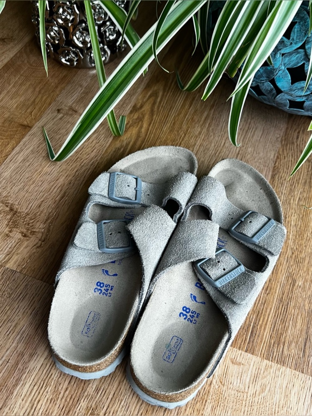 BIRKENSTOCK Arizona Soft Footbed Sandals in Taupe
• Size 38 - Picture 2 of 7